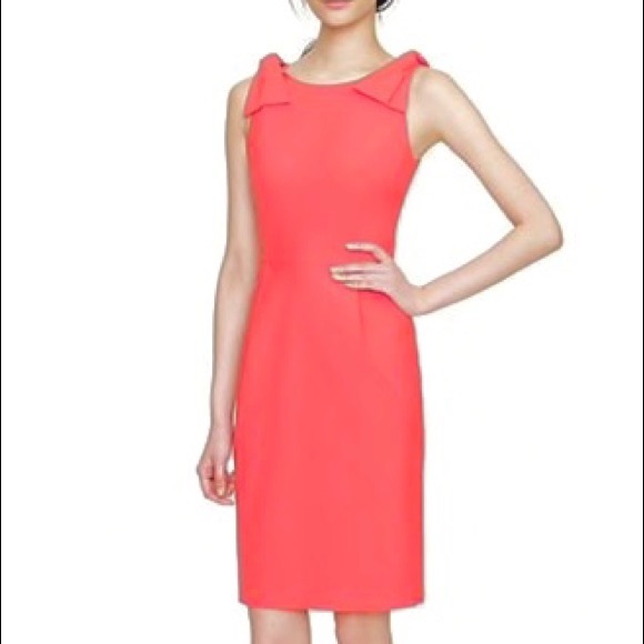 J Crew Pink Origami Bow Italian Wool Dress